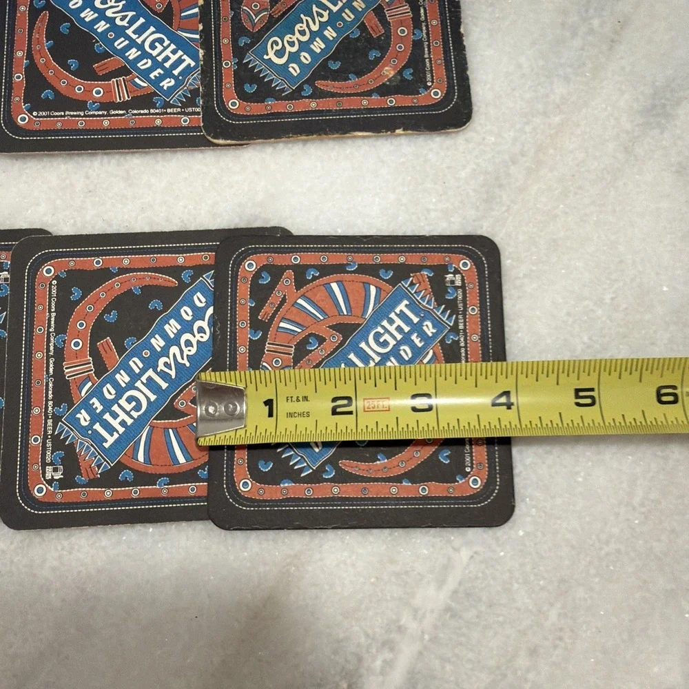Coors Light Down Under Beer Coasters Cardboard- Set‎ Of 10 Vintage 2 Sided